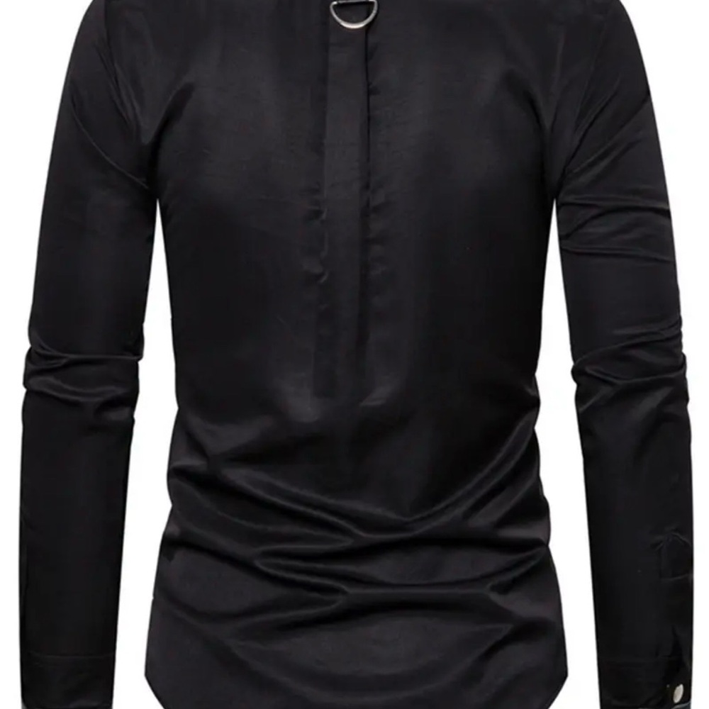 Men's Black Buckle Detail Shirt - Picture 3 of 6